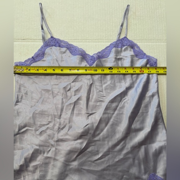 Victorias Secret Pink Label Lavender Satin & Lace Spaghetti Strap Slip Dress  L - Picture 6 of 9